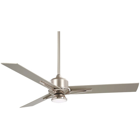 Minka Aire Metropolis 56in LED Ceiling Fan | Brushed Steel and Polished Nickel | Living Room & Bedroom | 56 x 56 x 16 in | Model F834L-BS-PN