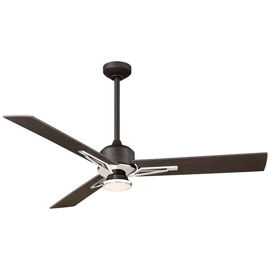 Minka Aire Metropolis 56in LED Ceiling Fan | Oil Rubbed Bronze with Polished Blade Irons | Living Room & Bedroom | Model F834L-ORB-PN