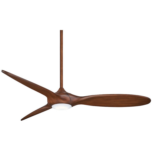Minka Aire Force 60in Ceiling Fan with LED Light | Contemporary Distressed Koa | Living Room & Bedroom | 60 x 60 x 14 in | Model F838L-DK
