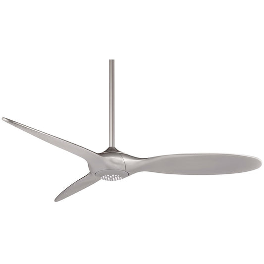 Minka Aire Force 60in Ceiling Fan with LED Light | Contemporary Silver Finish | Bedroom & Living Room | 60 x 60 x 14 in | Model F838L-SL