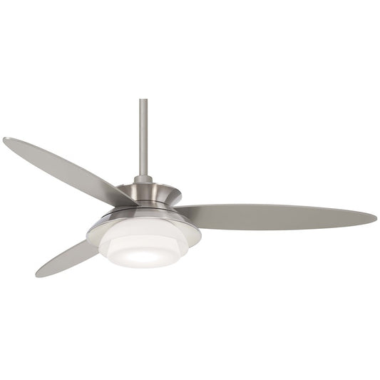 Minka Aire Stack 56in LED Ceiling Fan | Brushed Nickel Mid-Century Modern | Bedroom & Living Room | 56 x 56 x 17 in | Model F849L-BN-SL