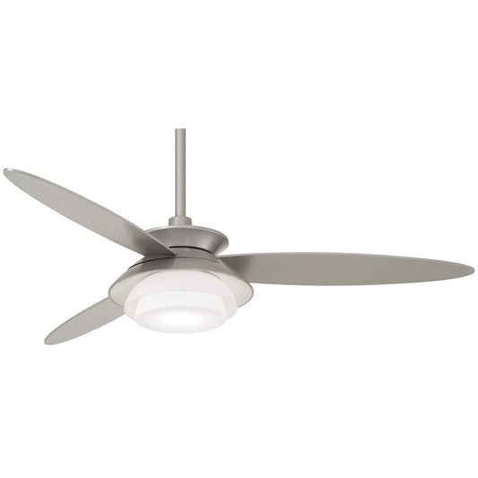 Minka Aire Stack 56in LED Ceiling Fan | Silver Mid-Century Modern | Bedroom & Living Room | 56 x 56 x 17 in | Model F849L-SL
