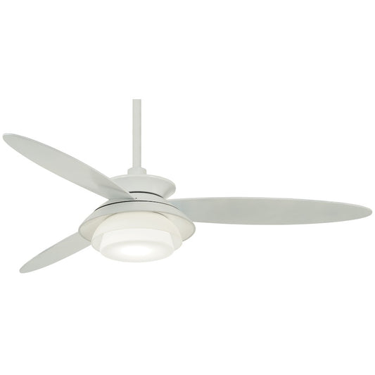 Minka Aire Stack 56in LED Ceiling Fan | Mid-Century Modern 3-Blade White with Integrated LED | Living Room & Bedroom | Model F849L-WH