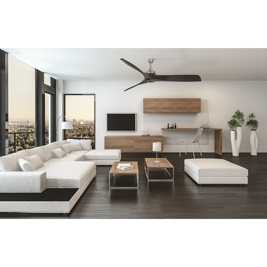 Minka Aire Aviation 60in Ceiling Fan | Transitional Brushed Nickel and Coal | Living Room & Bedroom | Model F853-BN-CL