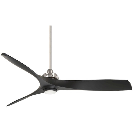 Minka Aire Aviation 60in Ceiling Fan | Brushed Nickel and Clear Glass | Living Room & Bedroom | 60 x 60 x 15 in | Model F853L-BN-CL