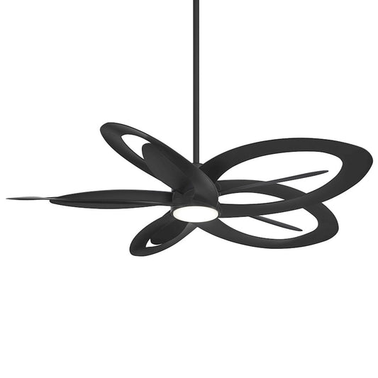 Minka Aire Pinup 60in LED Ceiling Fan | Contemporary Coal and Frosted | Living Room & Bedroom | 15 in H | Model F862L-CL