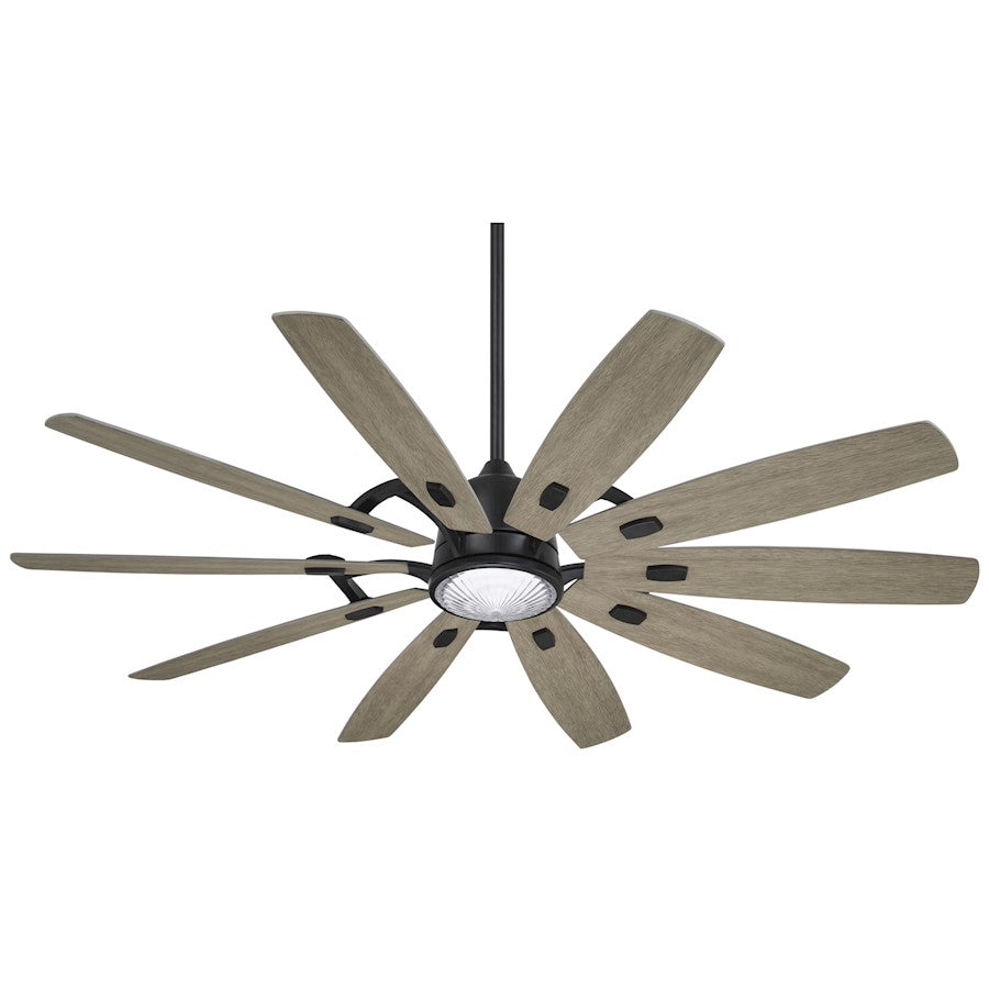 Minka Aire Barn 65in Ceiling Fan with LED Light | Industrial Flat White and Savannah Gray | Bedroom & Living Room | Model F864L-WHF-SVG