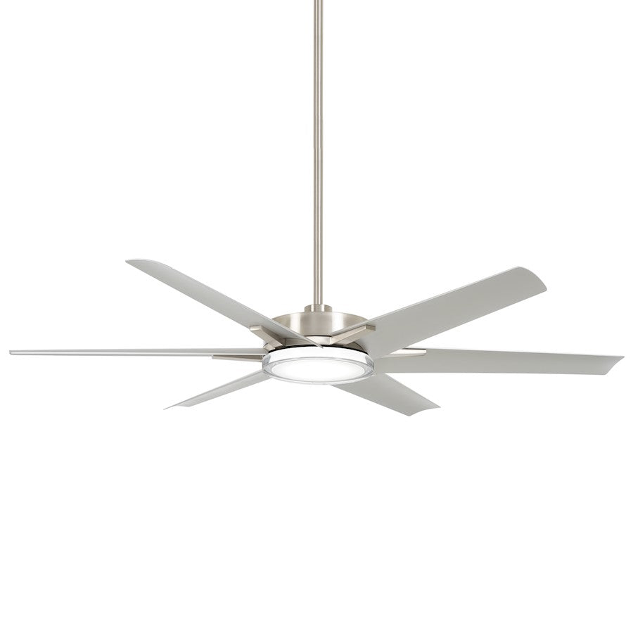 Minka Aire Deco 65in 6-Light Ceiling Fan with LED | Modern Flat White and Clear Acrylic | Covered Patio & Outdoor Living | 13.6 in H | Model F866L-WHF