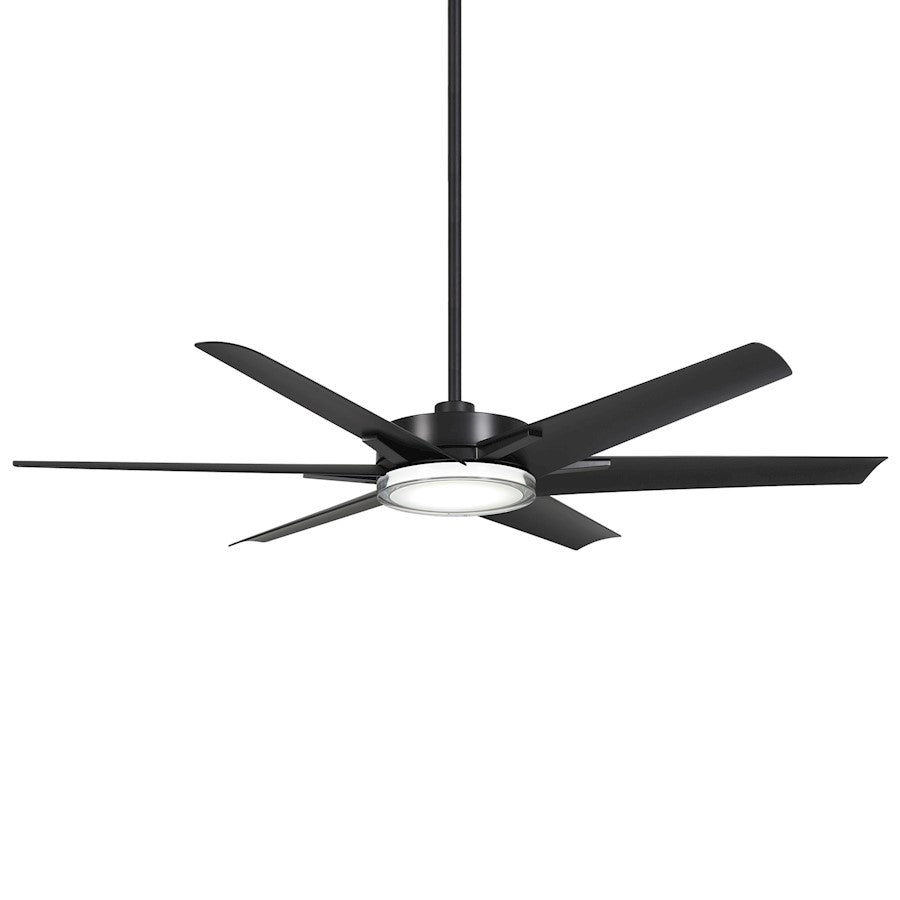 Minka Aire Deco 65in 6-Light Ceiling Fan with LED | Modern Flat White and Clear Acrylic | Covered Patio & Outdoor Living | 13.6 in H | Model F866L-WHF