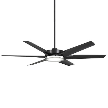 Minka Aire Deco 65in 6-Light Ceiling Fan with LED | Modern Flat White and Clear Acrylic | Covered Patio & Outdoor Living | 13.6 in H | Model F866L-WHF