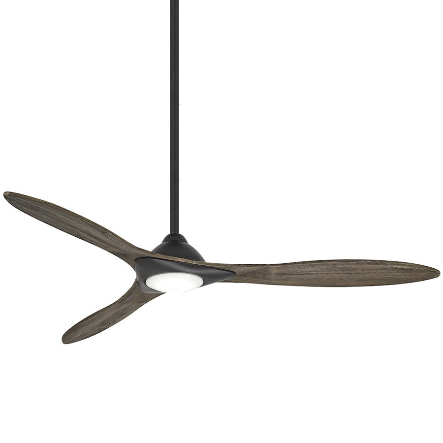 Minka Aire Sleek LED 60in Ceiling Fan | Contemporary Soft Brass and Flat White Blades | Living Room & Bedroom | Model F868L-SBR-WHF