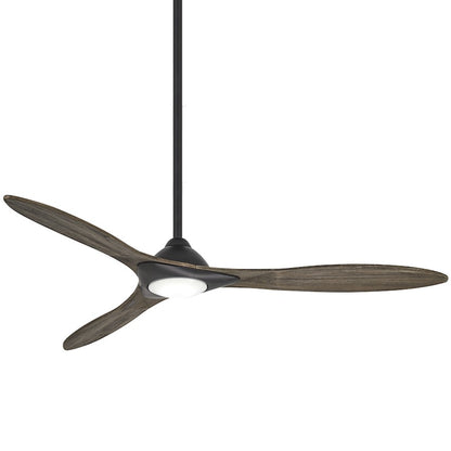 Minka Aire Sleek LED 60in Ceiling Fan | Contemporary Soft Brass and Flat White Blades | Living Room & Bedroom | Model F868L-SBR-WHF