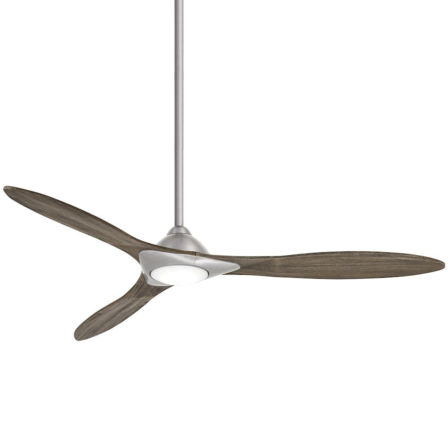 Minka Aire Sleek LED 60in Ceiling Fan | Contemporary Soft Brass and Flat White Blades | Living Room & Bedroom | Model F868L-SBR-WHF
