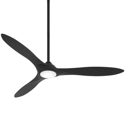 Minka Aire Sleek LED 60in Ceiling Fan | Contemporary Soft Brass and Flat White Blades | Living Room & Bedroom | Model F868L-SBR-WHF