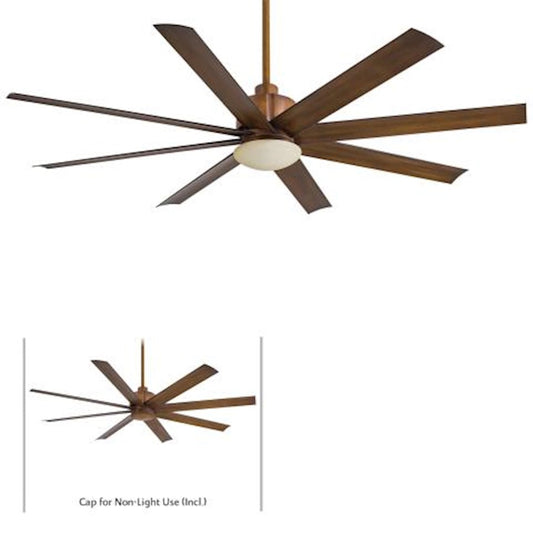 Minka Aire Slipstream 65in 8-Blade Ceiling Fan | Contemporary Distressed Koa | Covered Patio & Living Room | 65 x 65 x 15 in | Model F888-DK