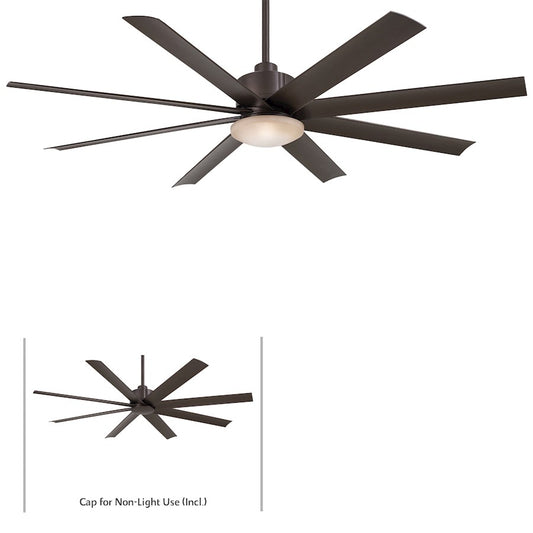 Minka Aire Slipstream 65in 8-Blade Ceiling Fan | Contemporary Oil Rubbed Bronze | Covered Patio & Living Room | 65 x 65 x 15 in | Model F888-ORB