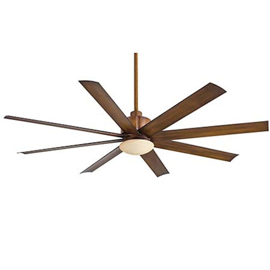 Minka Aire Slipstream LED 65in Ceiling Fan | Contemporary Distressed Koa | Covered Patio & Living Room | 65 x 65 x 15 in | Model F888L-DK