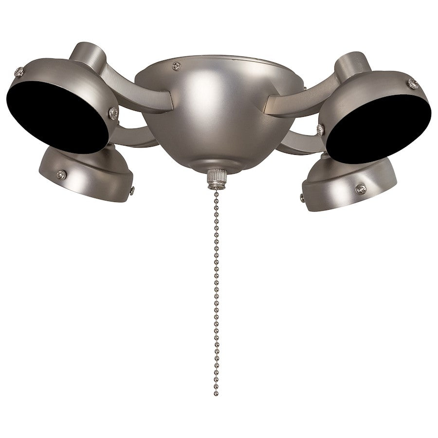 Minka Aire K34 12in 4-Light CFL Fan Light Kit | Brushed Steel Traditional | Living Room & Bedroom Ceiling Fan Light | Model K34-BS