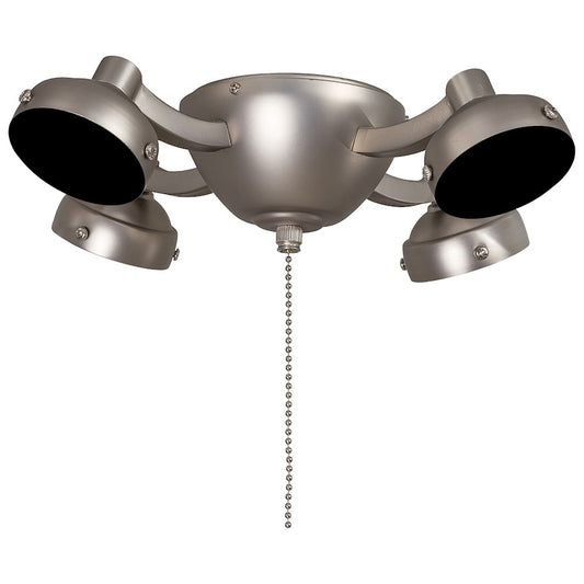 Minka Aire K34 12in 4-Light CFL Fan Light Kit | Brushed Steel Traditional | Living Room & Bedroom Ceiling Fan Light | Model K34-BS