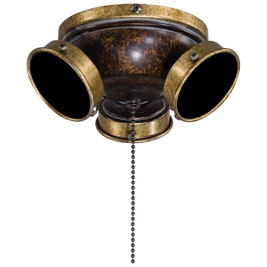 Minka Aire 3-Light CFL Light Kit | Traditional Mottled Copper/Gold | Universal Ceiling Fan Accessory | 7 x 7 x 4 in | Model K35-MCG