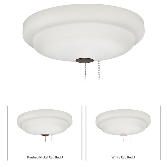 Minka Aire Universal 12.25in LED Light Kit | White Etched Glass Traditional | Ceiling Fan Light | 12.25 x 12.25 x 3.75 in | Model K9110L