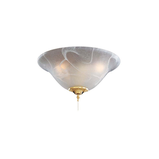 Minka Aire K9363-L 3-Light Light Kit | Traditional White Etched Marble | Ceiling Fan Light Kit for Bedroom & Living Room | Model K9363-L
