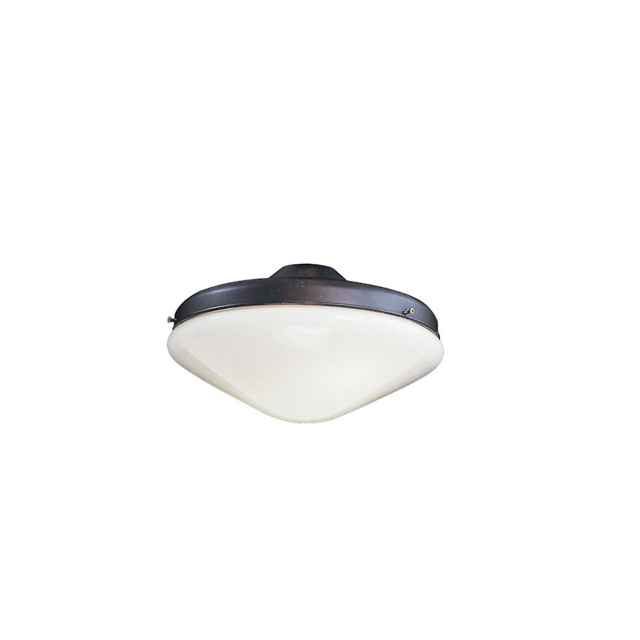 Minka Aire Universal 10.5in 2-Light Kit | Heritage Finish Opal Glass | Wet-Rated Ceiling Fan Light | 10.5 x 10.5 x 5.5 in | Model K9401-L-HT