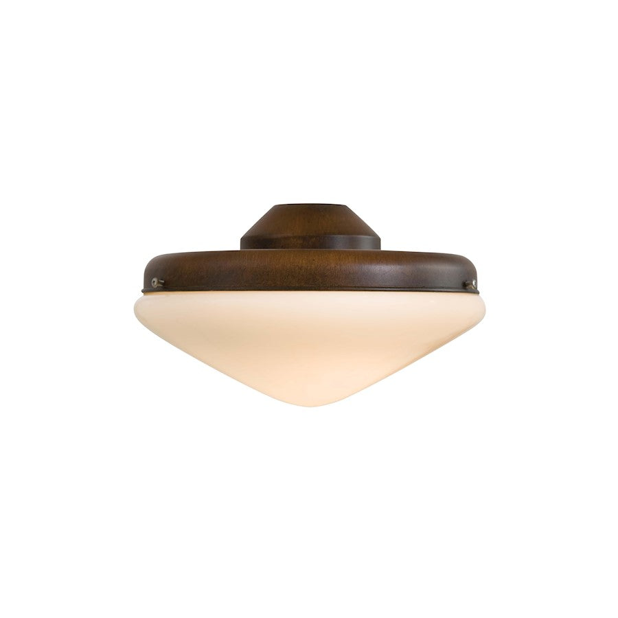 Minka Aire Mossoro Walnut 10.5in 2-Light Ceiling Fan Light Kit | Traditional Opal Glass and Walnut Finish | Covered Patio & | Model K9401-L-MW