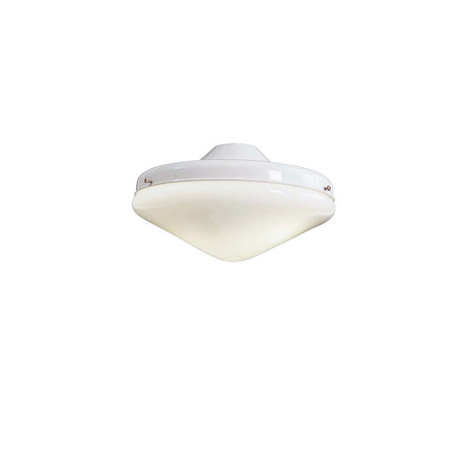 Minka Aire White 10.5in 2-Light Ceiling Fan Light Kit | Traditional Opal Glass and White Finish | Covered Patio & Indoor-Outdoor | Model K9401-L-WH