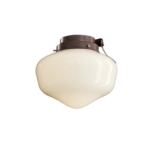 Minka Aire Universal 8in 1-Light Ceiling Fan Light Kit | Traditional Oil Rubbed Bronze and Opal Glass | Covered Patio & Bathroom | Model K9402-L-ORB