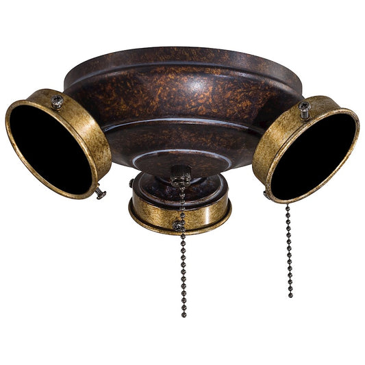 Minka Aire Timeless 8in 3-Light Ceiling Fan Light Kit | Traditional Mottled Copper with Gold Highlights | Living Room & Bedroom Fan | Model K9614-MCG