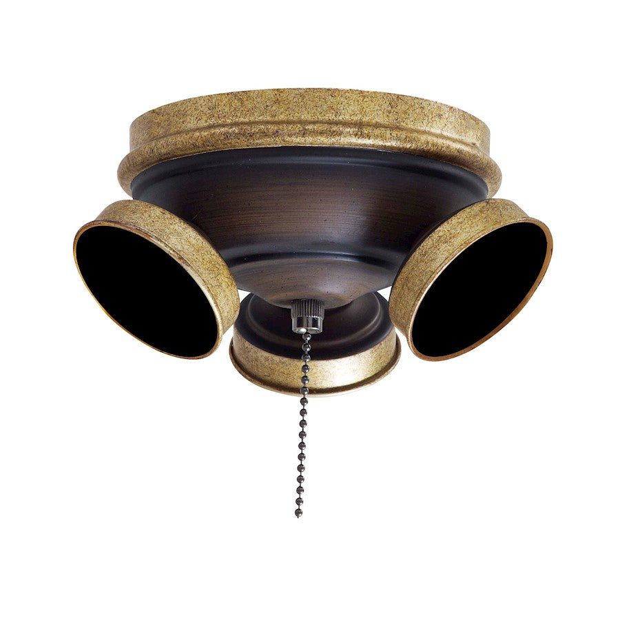 Minka Aire Classica 7in 3-Light Ceiling Fan Light Kit | Traditional Mottled Copper with Gold Highlights | Living Room & Bedroom Fan | Model K9659-MCG