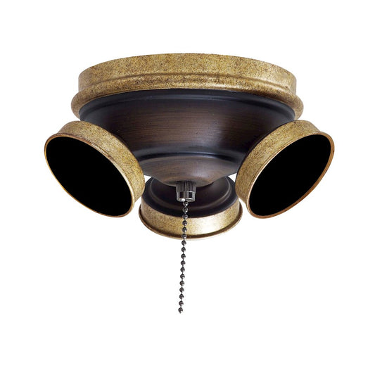 Minka Aire Classica 7in 3-Light Ceiling Fan Light Kit | Traditional Mottled Copper with Gold Highlights | Living Room & Bedroom Fan | Model K9659-MCG