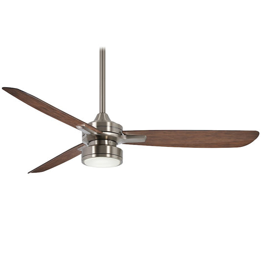 Minka Aire Rudolph 12in LED Light Kit | Transitional Brushed Nickel | Ceiling Fan Accessory | 6.75 x 6.75 x 2.75 in | Model K9727L-BN