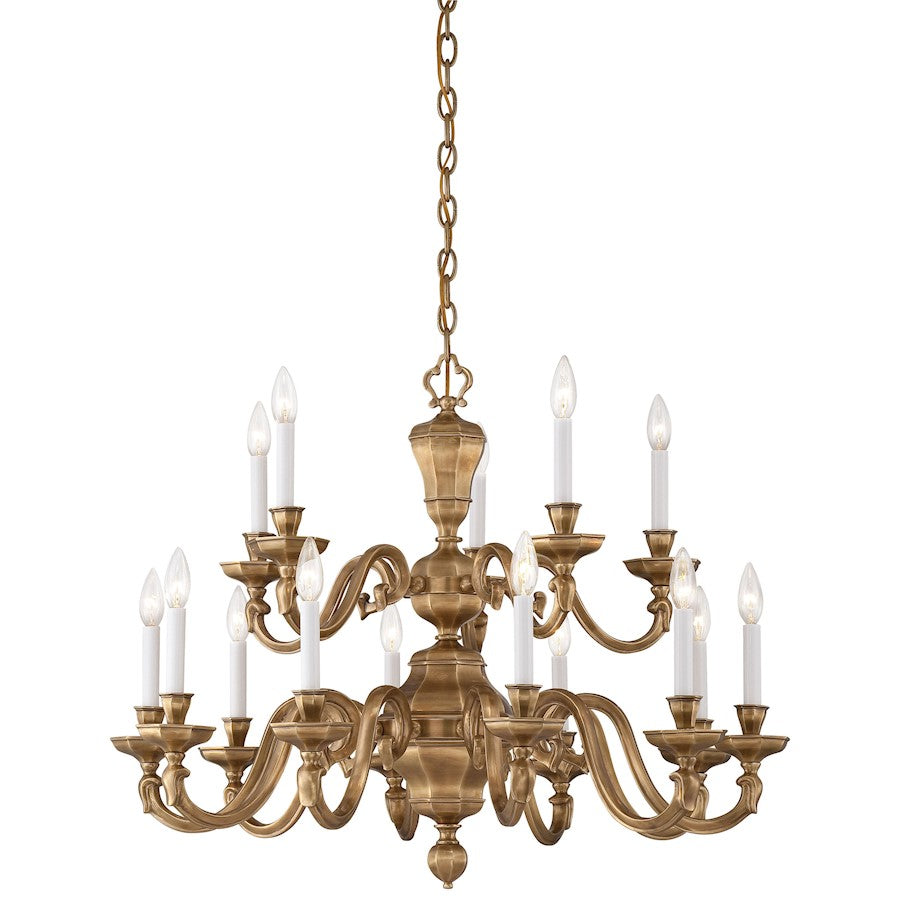 Metropolitan Lighting Casoria 33in 15-Light Chandelier | Traditional Vintage English Patina | Dining Room & Living Room | Model N1117-046
