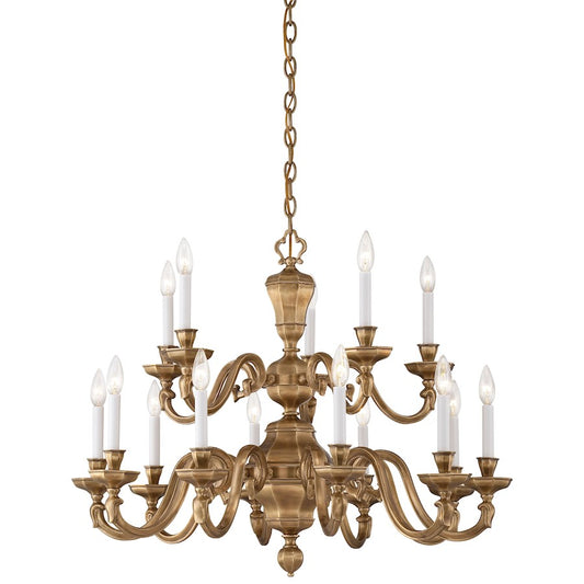 Metropolitan Lighting Casoria 33in 15-Light Chandelier | Traditional Vintage English Patina | Dining Room & Living Room | Model N1117-046