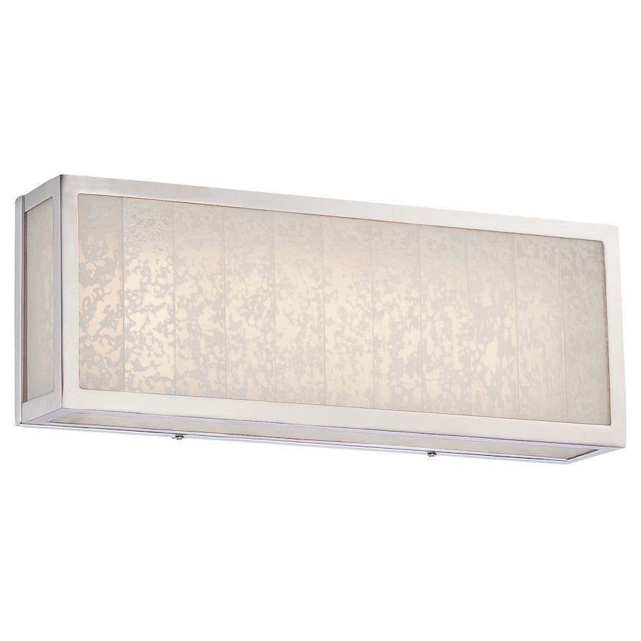 Metropolitan Lighting Lake Frost 16in 1-Light LED Bath Vanity | Modern Polished Nickel and Frosted Glass | Bathroom Vanity | Model N1742-613-L