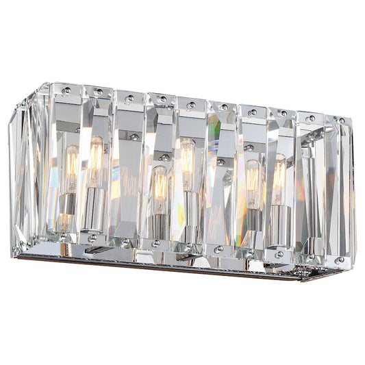 Metropolitan Coronette 17in 3-Light Bath Vanity | Chrome and Crystal | Traditional Bathroom Vanity | 17 x 6 x 8 in | Model N1753-77
