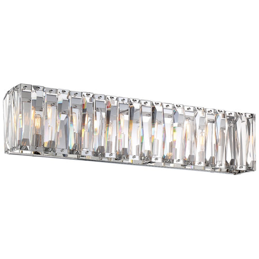 Metropolitan Coronette 33in 6-Light Bath Vanity | Chrome and Crystal | Contemporary Bathroom Vanity | 33 x 6 x 8 in | Model N1756-77