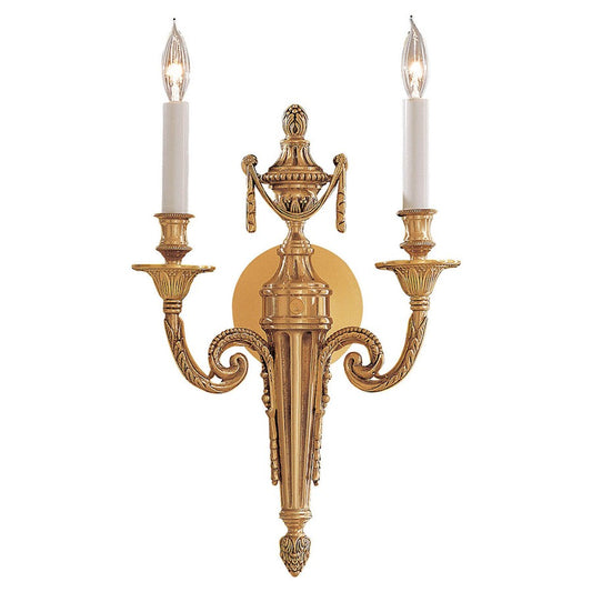 Metropolitan Lighting 2-Light Wall Sconce | Traditional Polished Gold | Hallway & Bedroom Accent Light | 10 x 4 x 17 in | Model N1789