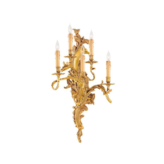 Metropolitan Lighting Family Collection 29in 5-Light Wall Sconce | Traditional Aged French Gold Wrought Iron | Living Room & Hallway | Model N2195-L
