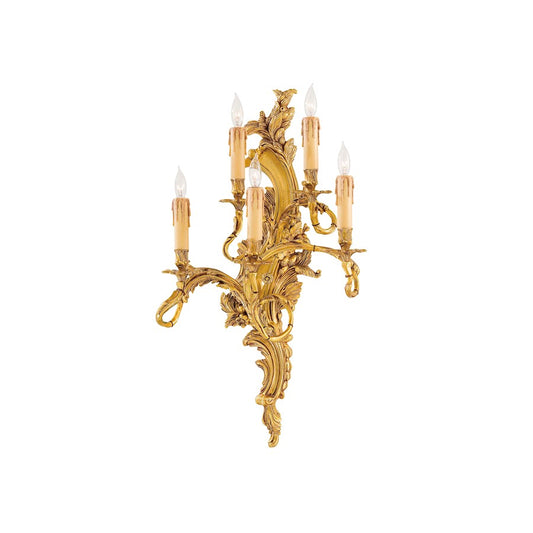 Metropolitan Lighting Family Collection 16in 5-Light Wall Sconce | Traditional Aged French Gold Finish | Living Room & Hallway Accent | Model N2195-R