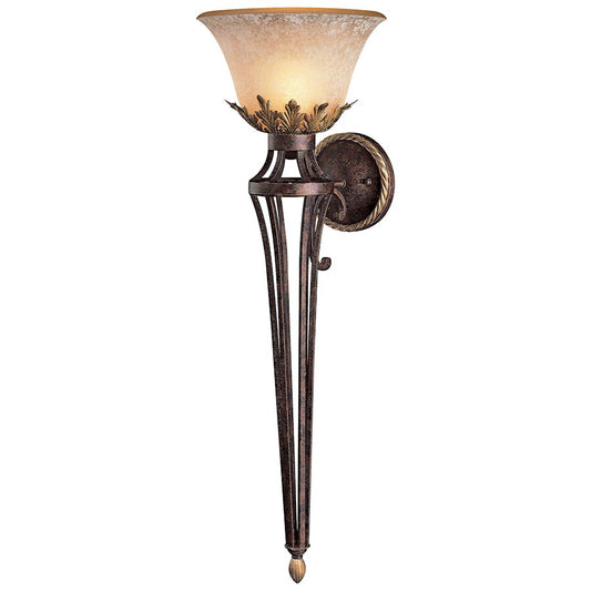 Metropolitan Lighting Zaragoza 35in 1-Light Wall Sconce | Traditional Golden Bronze Wrought Iron | Living Room & Hallway Accent | Model N2235-355