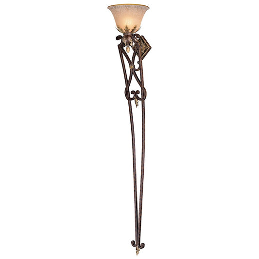 Metropolitan Lighting Zaragoza 1-Light Wall Torchiere | Traditional Golden Bronze Wrought Iron | Living Room & Entryway | 68 in H | Model N2236-355