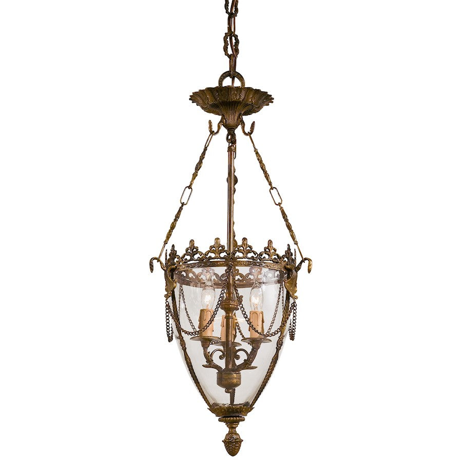 Metropolitan Lighting 3-Light 28in Pendant | Traditional Oxide Brass | Kitchen Island & Dining Room | 12 x 28 in | Model N2337-OXB