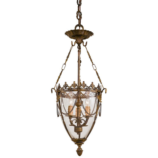 Metropolitan Lighting 3-Light 28in Pendant | Traditional Oxide Brass | Kitchen Island & Dining Room | 12 x 28 in | Model N2337-OXB