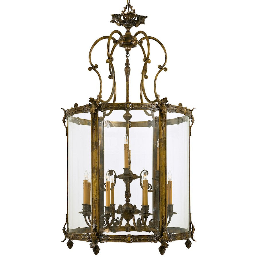 Metropolitan Lighting 34in 12-Light Pendant | Traditional Oxide Brass | Dining Room & Foyer | 33.75 x 60 in | Model N2343