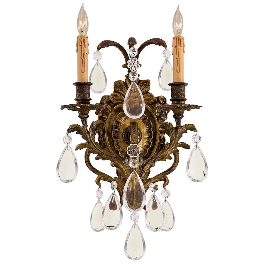 Metropolitan Lighting Metropolitan 2-Light Wall Sconce | Traditional Oxide Brass | Hallway & Bedroom Accent | 12 x 7 x 16 in | Model N2414