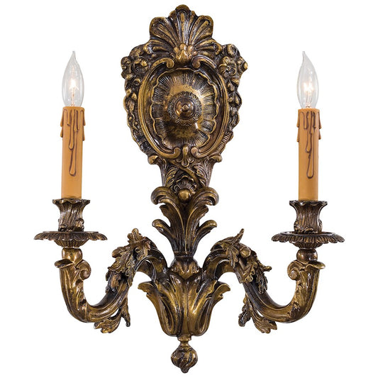 Metropolitan Lighting 2-Light Wall Sconce | Traditional Oxide Brass | Hallway & Bedroom Accent Light | 19 in H | Model N2415