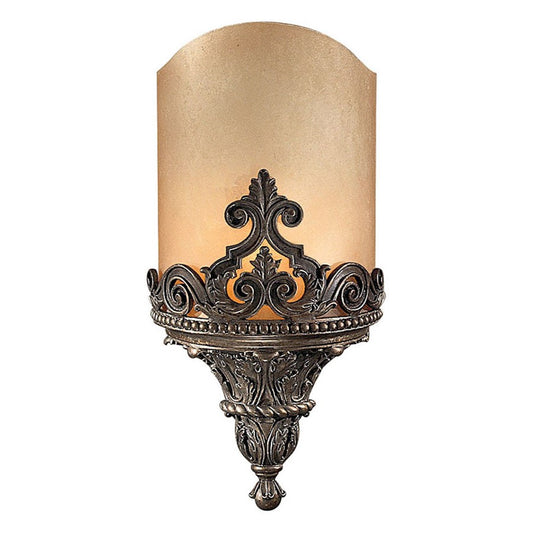 Metropolitan Lighting 8in 1-Light Wall Sconce | Traditional Aged Bronze Finish | Hallway & Bedroom Accent Light | 8 x 4 x 17 in | Model N2491-26
